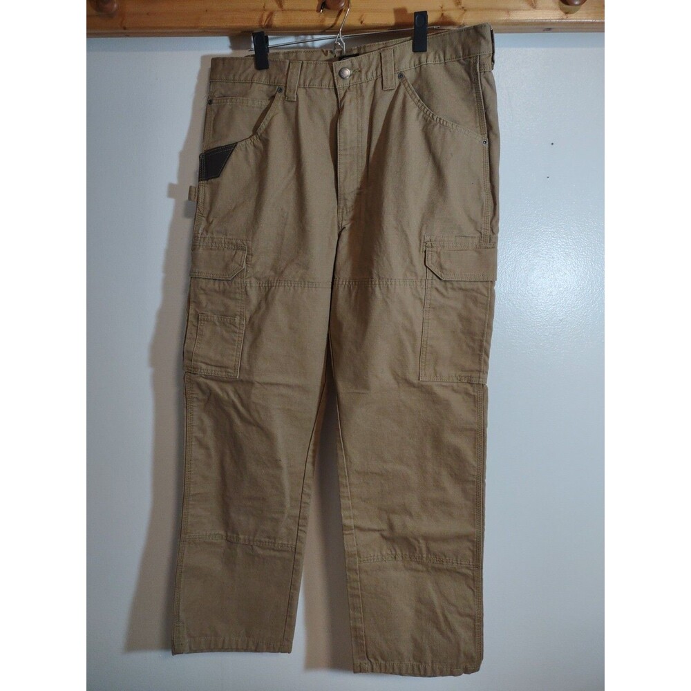 Wrangler Workwear 38x32 Pants Khaki Ripstop Carpenter Reinforce Knee